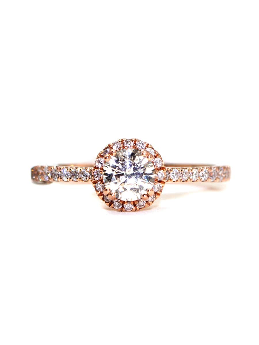 Halo Diamond Rose Gold Engagement Ring