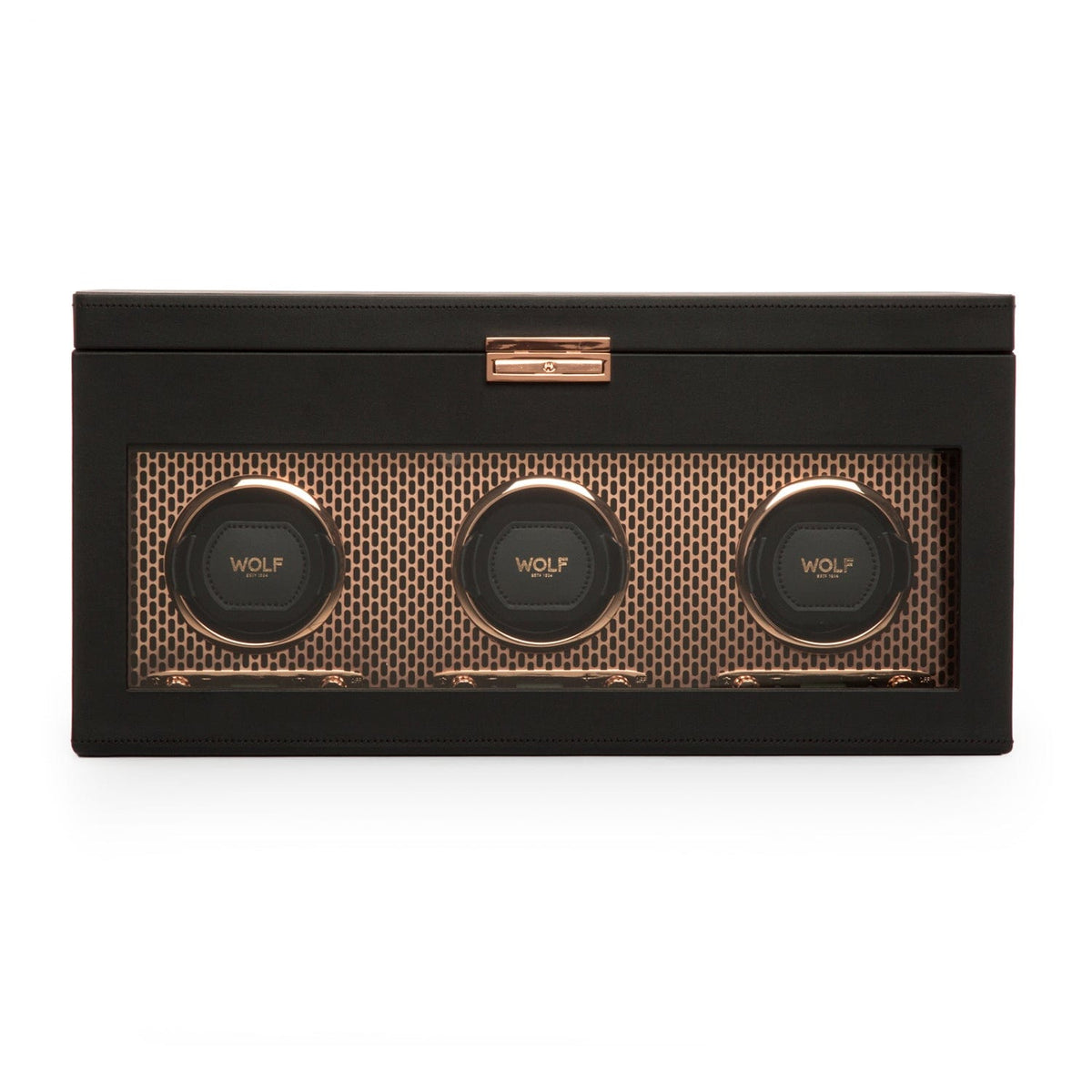 Wolf1834 Watch Winder Axis Triple Watch Winder With Storage-Copper