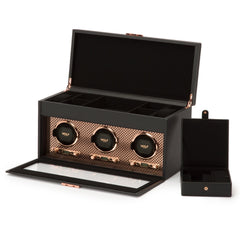 Wolf1834 Watch Winder Axis Triple Watch Winder With Storage-Copper