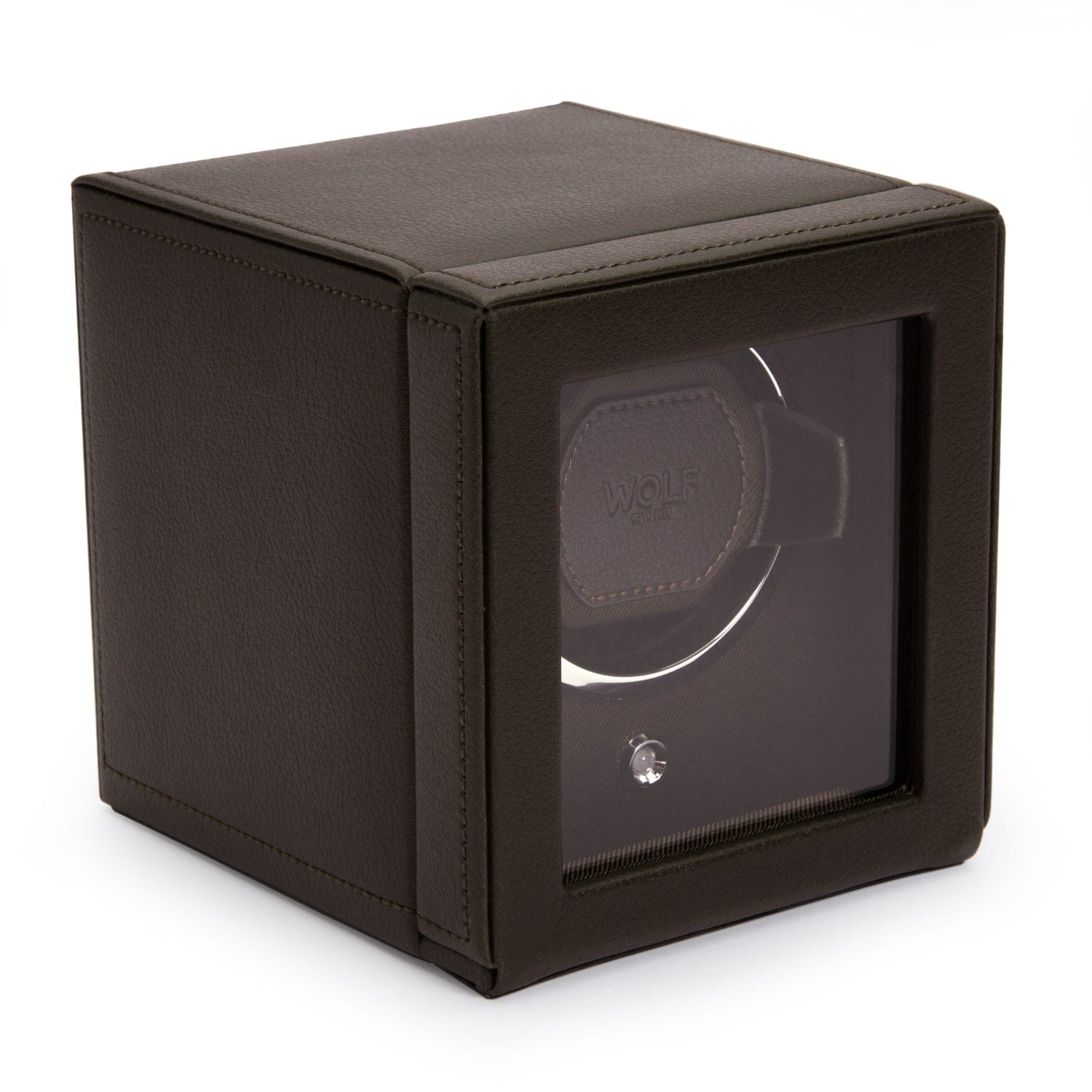 Wolf1834 Watch Winder Cub Single Watch Winder with Cover-Brown