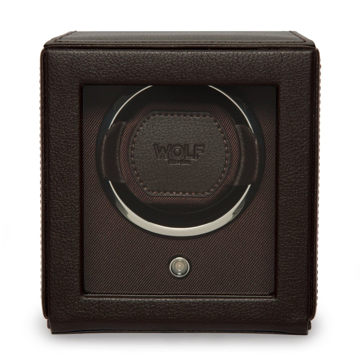 Wolf1834 Watch Winder Cub Single Watch Winder with Cover-Brown